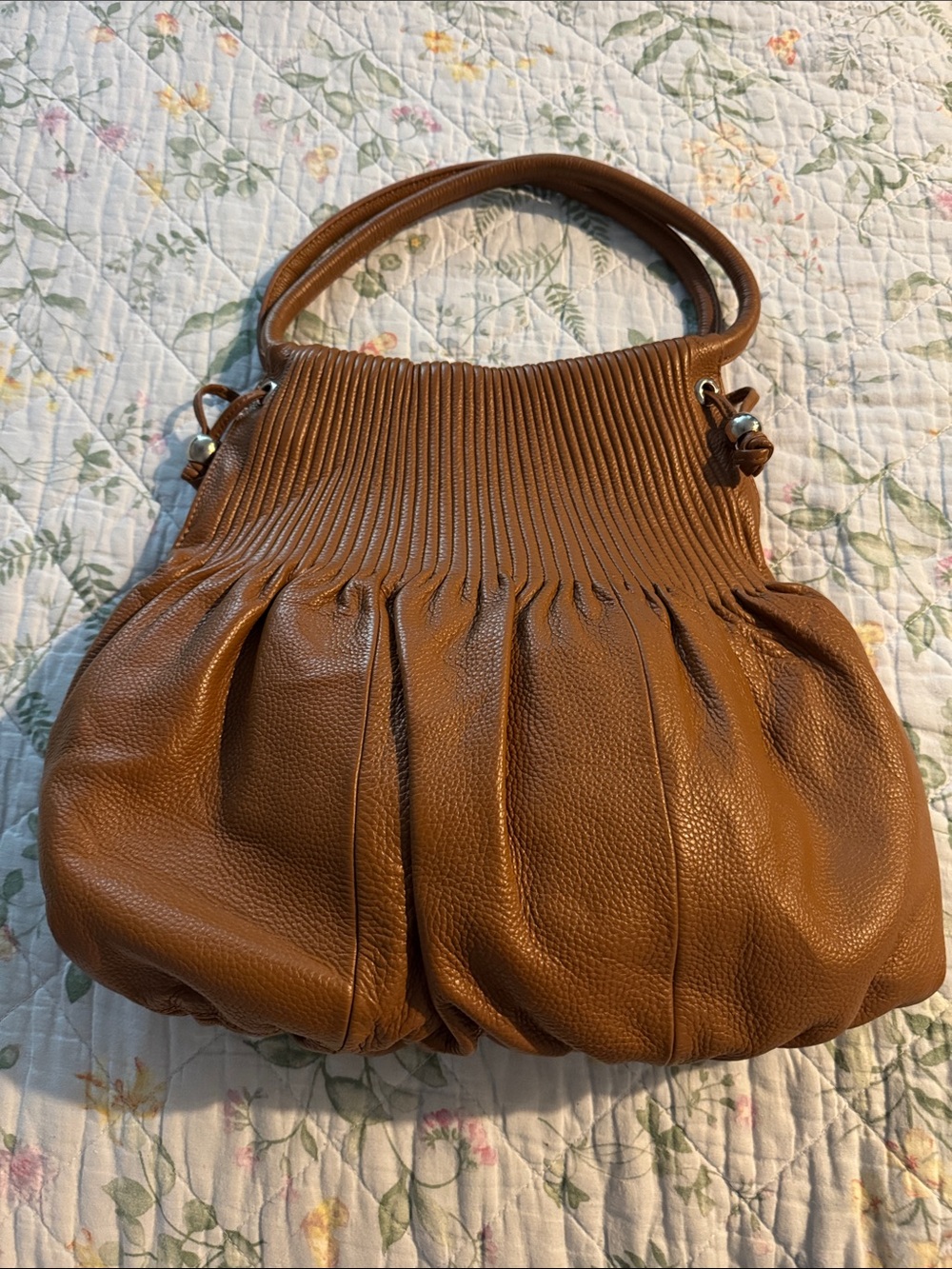 Bodhi Pebbled Leather Hobo Slouch Purse Bag Brown Cognac
